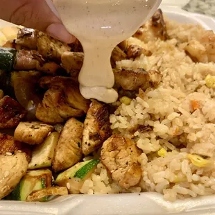 Chicken shrimp hibachi