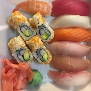 7 piece sushi with California roll