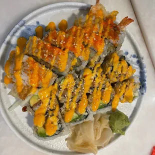 a plate of sushi