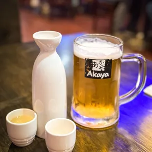 Sake and Sapporo during happy hour
