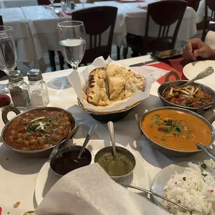 Paneer, Channa Masala, chicken kadai