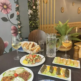 Mixed Appetizer Plate Stiffed Grape leaves Shepherd Salad Cigaras Borek