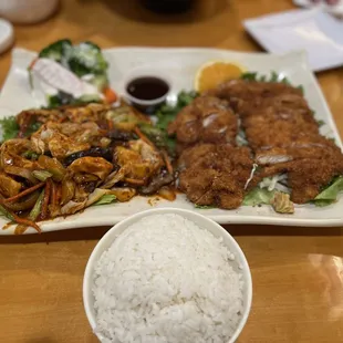 Combo: spicy chicken &amp; chicken katsu