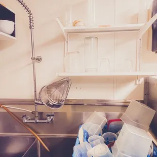 Excellent sanitation throughout the whole kitchen/office space area.