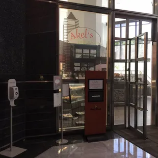 the entrance to the store