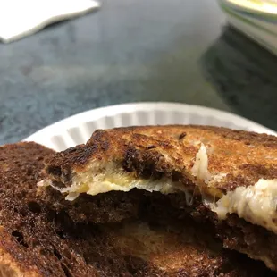 a half eaten sandwich