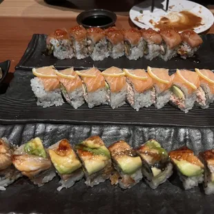 Spicy Tina Roll, 49'er Roll &amp; Dragon Roll