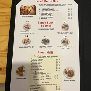 menu, sushi and sashimi