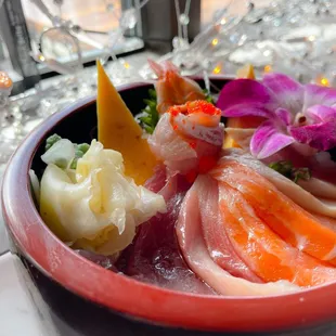 Chirashi, $24.95 ($31.44, after taxes and pre-tax 20% tip)   Fish was super fresh. Just not sure if it's worth the price.