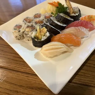 a plate of sushi