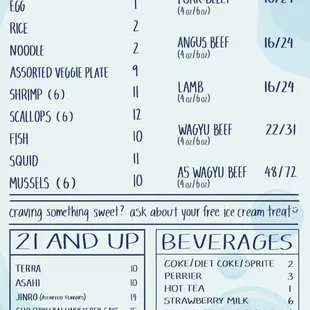 menu