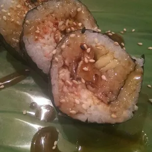 Chinsy Spider Roll - only one little piece of soft shell crab and the rest is filler.
