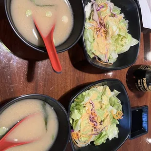 Miso soup n salad.