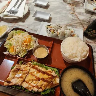 a table full of food