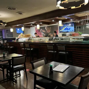 interior, sushi and sashimi