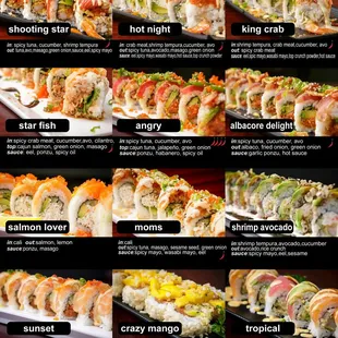 the different types of sushi