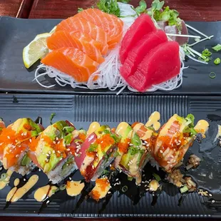 Shashimi 10 pc &amp; Tropical Roll