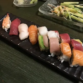 Rainbow Roll and 4 Pieces Nigiri