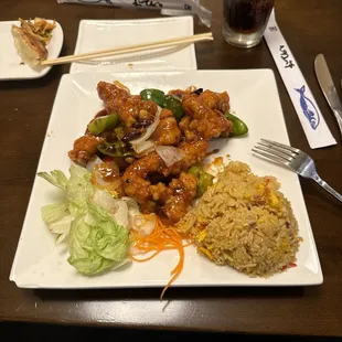 a plate of food on a table