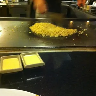 Fried rice with yum yum sauce