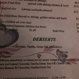 I love their derserts.