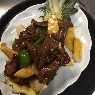 Thai pine apple beef-- chicken or shrimp!