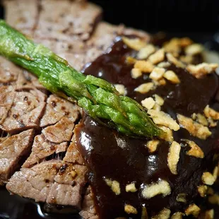 Beef filet w/ miso garlic sauce