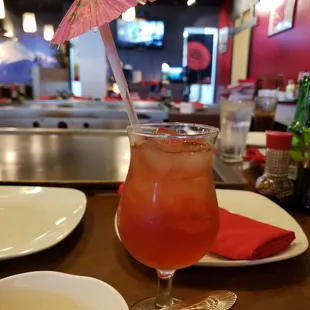 Vodka, sake, and wine cocktail