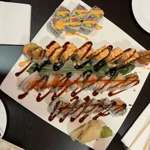 Cowboy Roll, Akira Roll, Shaggy Dog Roll, and Sweet Potato Roll.