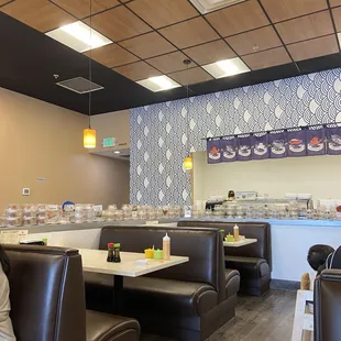 interior, sushi and sashimi
