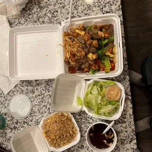 Chicken and steak hibachi