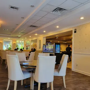 the dining area of the restaurant
