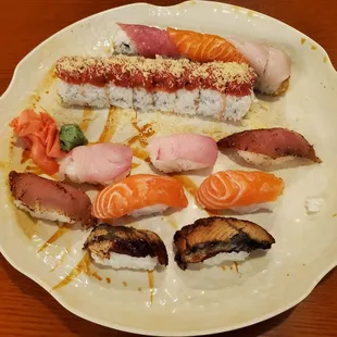 a variety of sushi on a plate