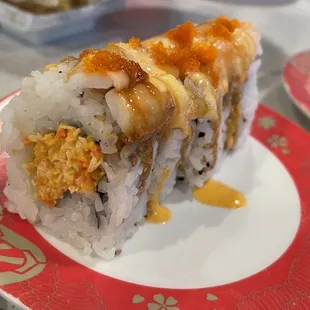 a plate of sushi on a table