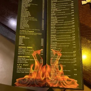 Speciality rolls menu