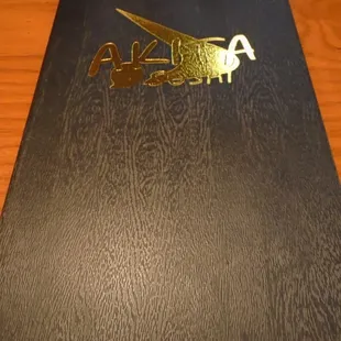 Front of the menu.