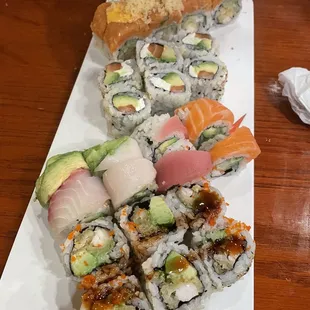sushi, sashimi, sushi and sashimi, food