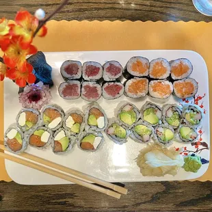 Assorted sushi rolls