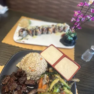 Hibachi Lunch (steak) and Spectrum Roll