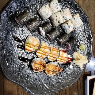 a plate of food on a table