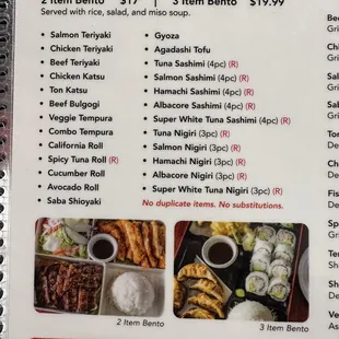 2023-04-01 New Menu (new pricing) - Bento Boxes