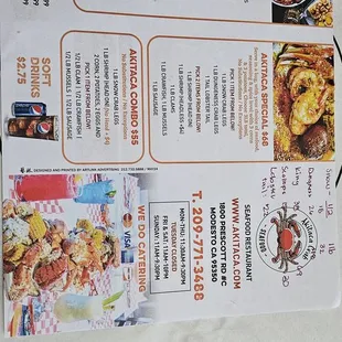 Menu with market prices