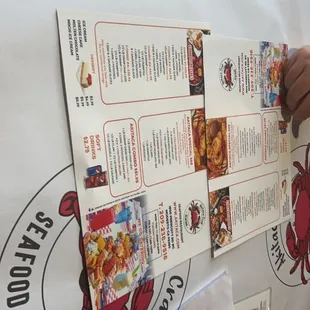 Food, menu and inside of restaurant