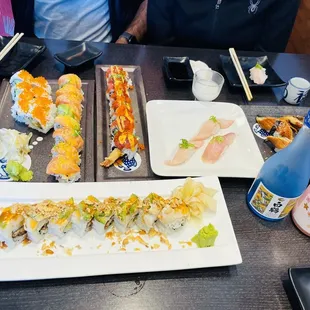 Hamachi Kama Yellowtail Roll Unagi Avocado Roll Red Dragon Roll Sunkissed Roll