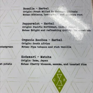 the menu