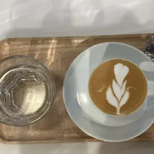 Espresso macchiato with homemade almond milk