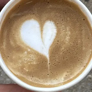 Espresso macchiato with homemade almond milk