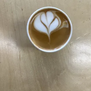 Espresso macchiato with homemade almond milk