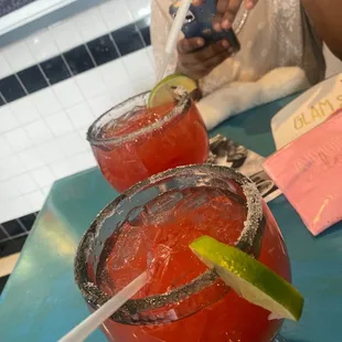 Margaritas from the Latin restaurant next door