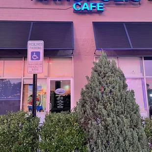 the front of the restaurant